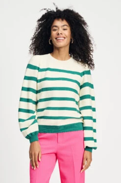 PULLOVER - Striped Fresh Green