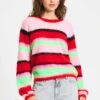 SWEATER - Brushed Stripes Green 1 SWEATER - Brushed Stripes Green -Pom Amsterdam pom amsterdam pullovers multi colour 34 sweater brushed stripes green 1186215043