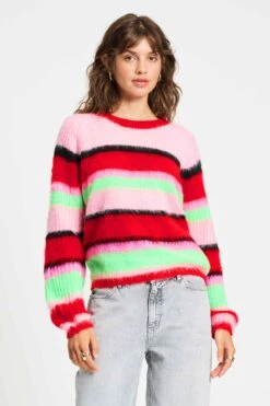 SWEATER - Brushed Stripes Green