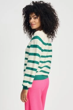 PULLOVER - Striped Fresh Green 10 PULLOVER - Striped Fresh Green -Pom Amsterdam pom amsterdam pullovers pullover striped fresh green 72740070392188