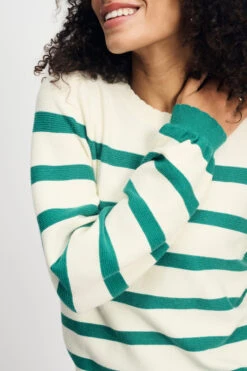 PULLOVER - Striped Fresh Green 13 PULLOVER - Striped Fresh Green -Pom Amsterdam pom amsterdam pullovers pullover striped fresh green 72740071833980
