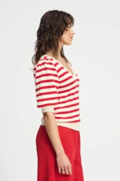 PULLOVER - Striped Scarlet Red 10 PULLOVER - Striped Scarlet Red -Pom Amsterdam pom amsterdam pullovers pullover striped scarlet red 1130662411