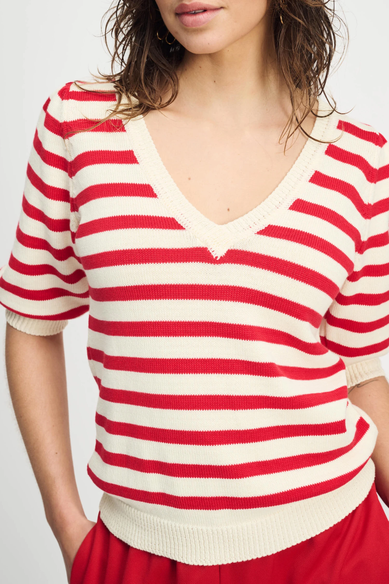 PULLOVER - Striped Scarlet Red 8 PULLOVER - Striped Scarlet Red - Image 6