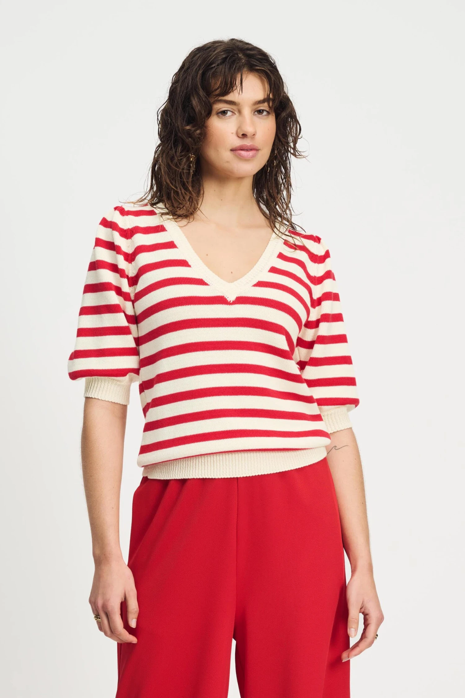 PULLOVER - Striped Scarlet Red 3 PULLOVER - Striped Scarlet Red