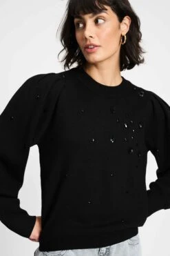 SWEATER - Dashing Noir -Pom Amsterdam pom amsterdam pullovers sweater dashing noir 1184892142