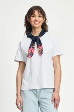 SHAWL - Deep Blue Flowers