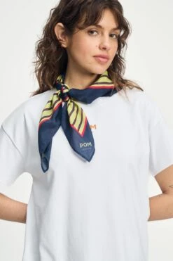 SHAWL - POM Stripes Cream