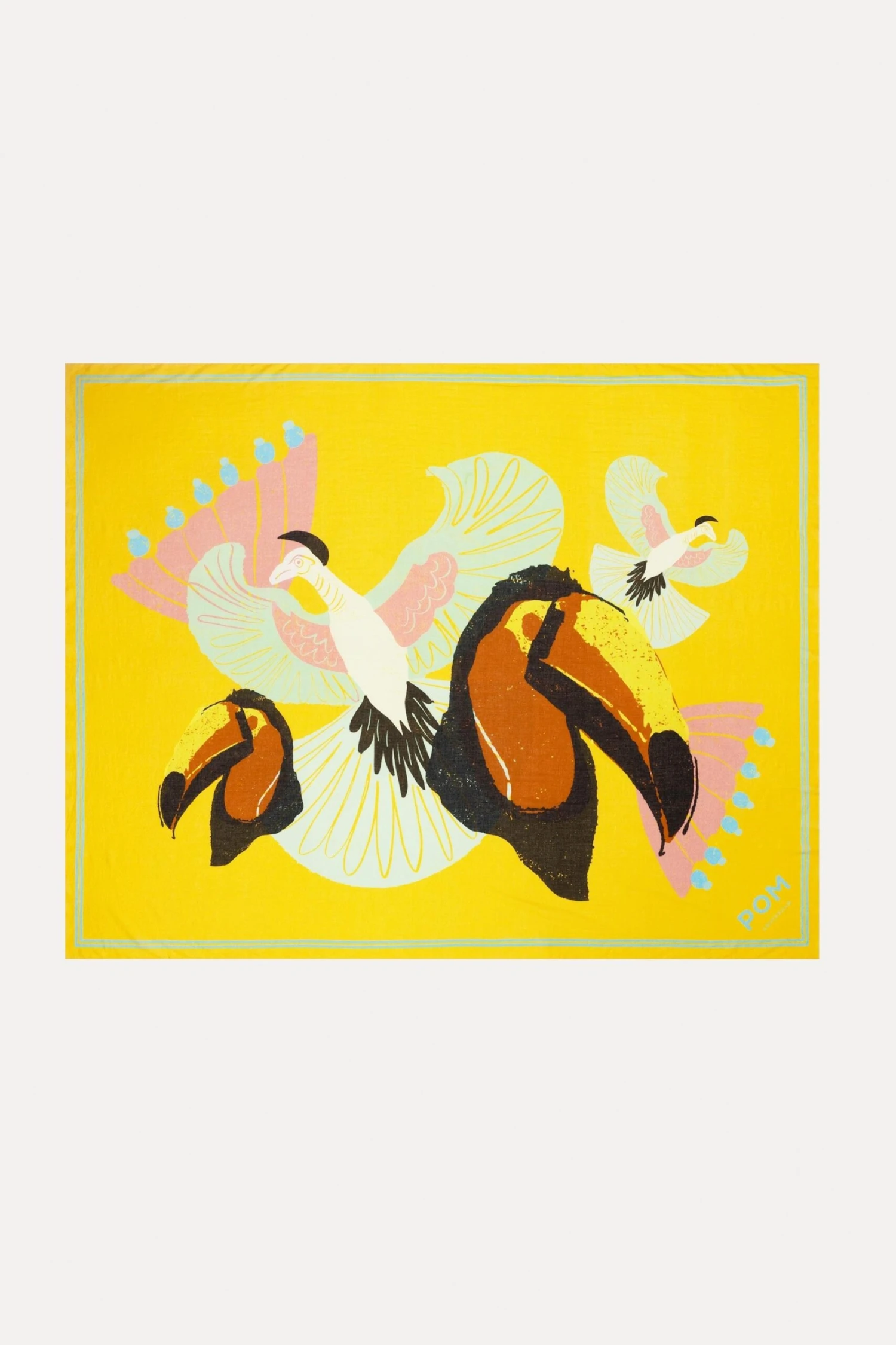 SHAWL - Paradise Birds Yellow 4 SHAWL - Paradise Birds Yellow - Image 2