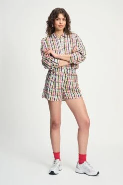 SHORTS - Brushwork Check Linen