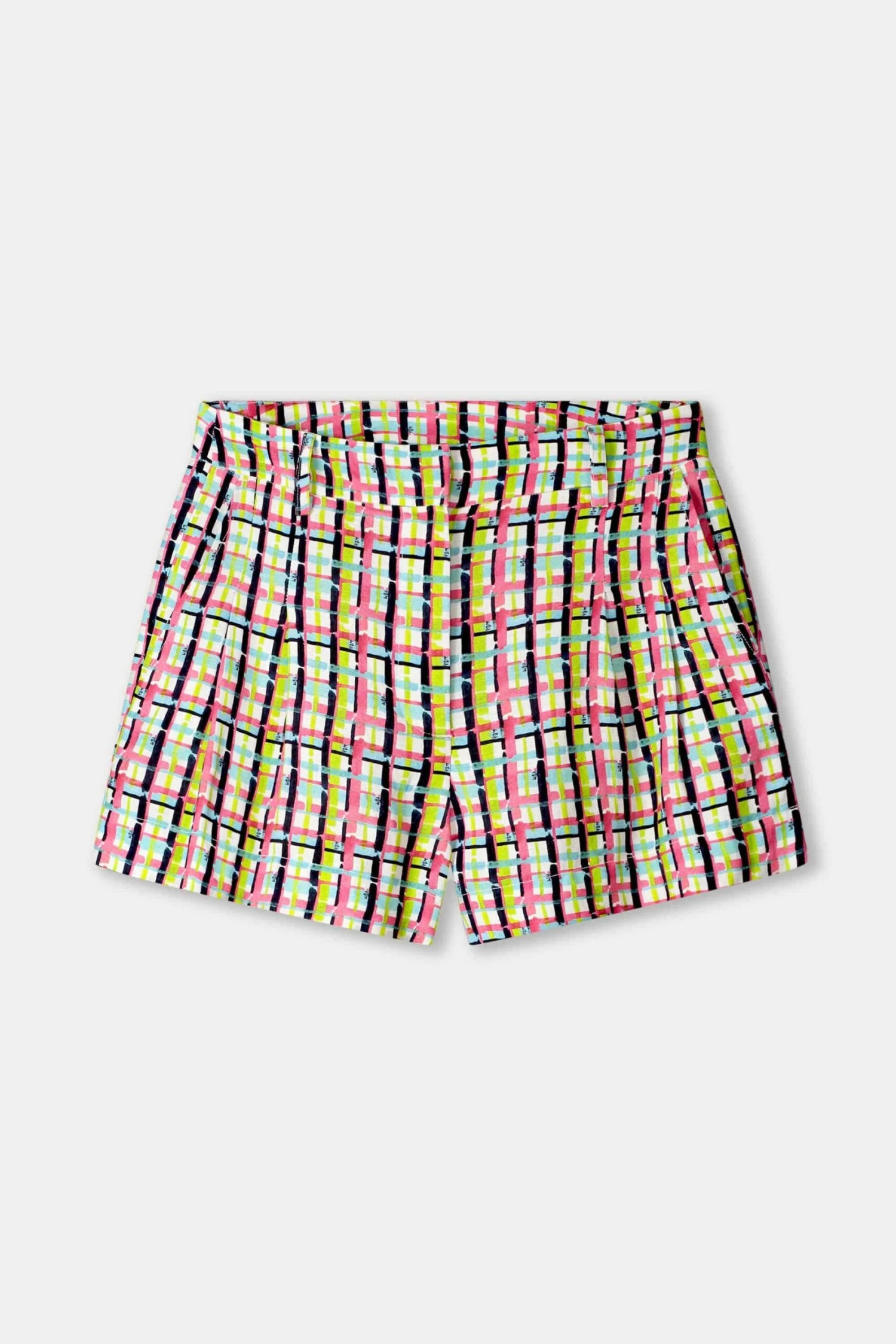 SHORTS - Brushwork Check Linen 4 SHORTS - Brushwork Check Linen - Image 2