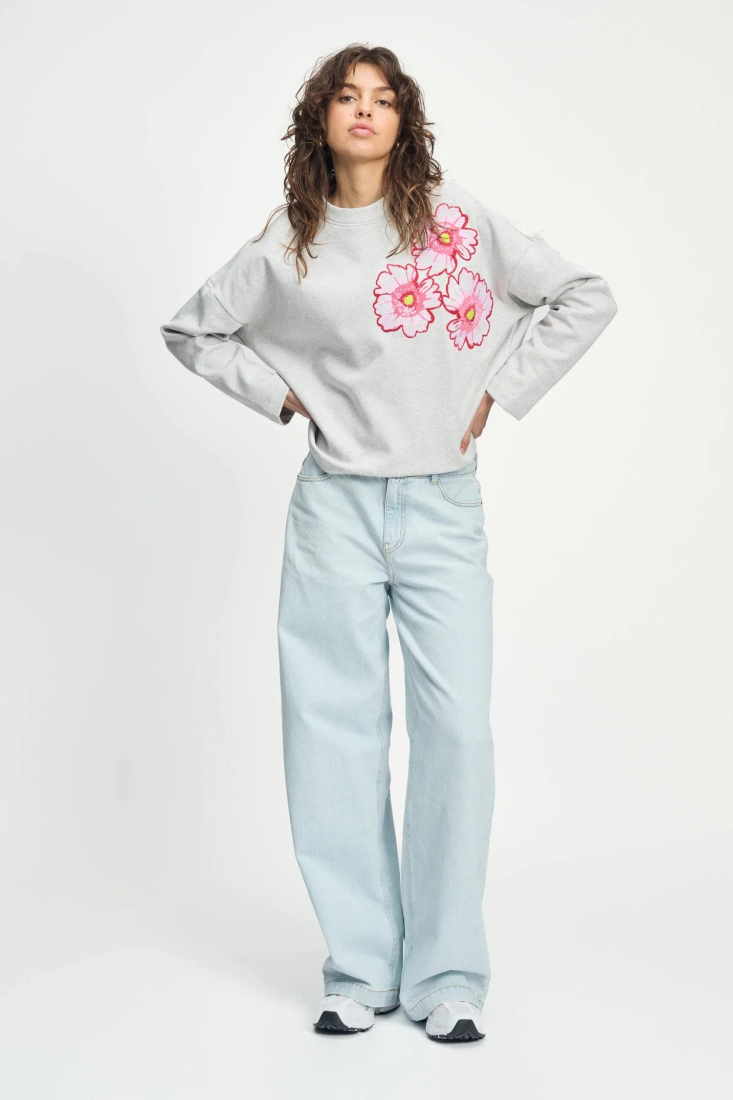 SWEATER - Floral Grey Melange 7 SWEATER - Floral Grey Melange - Image 5