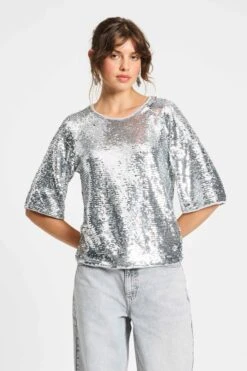 TOP - Sequins Silver