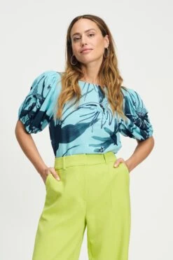 TOP - Artisan Blue Sequins 10 TOP - Artisan Blue Sequins -Pom Amsterdam pom amsterdam tops top artisan blue sequins 1154327047