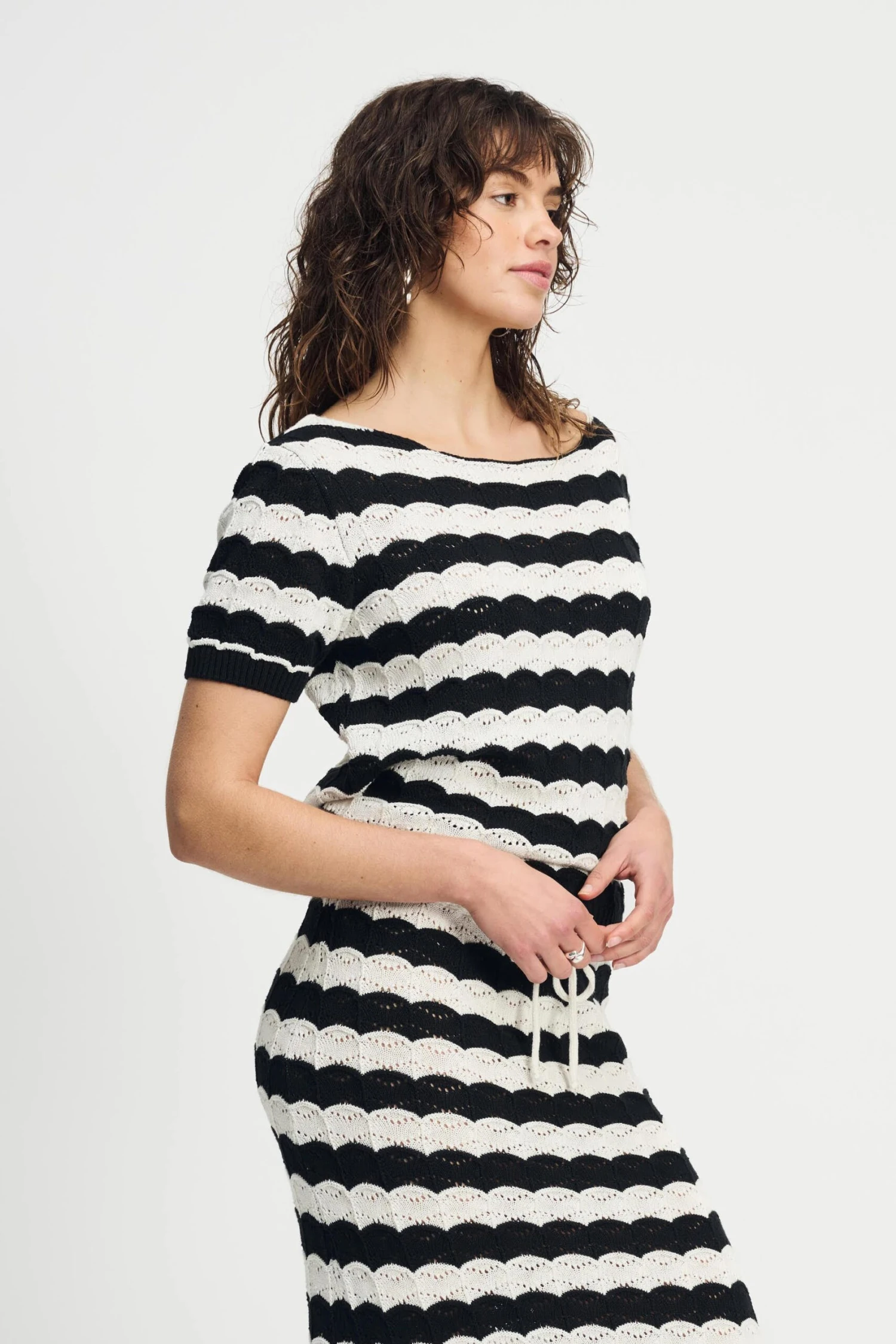 TOP - Crochet Black White 5 TOP - Crochet Black White - Image 3