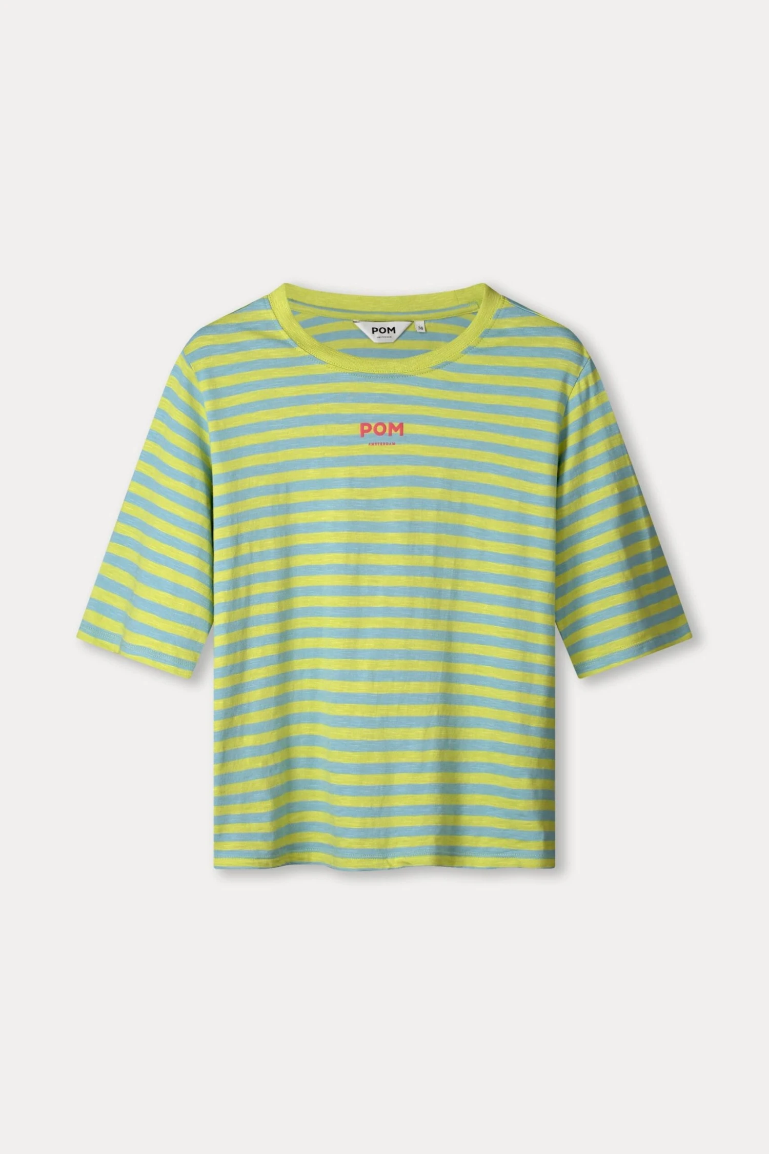 TSHIRT - Striped Lime Blue 4 TSHIRT - Striped Lime Blue - Image 2