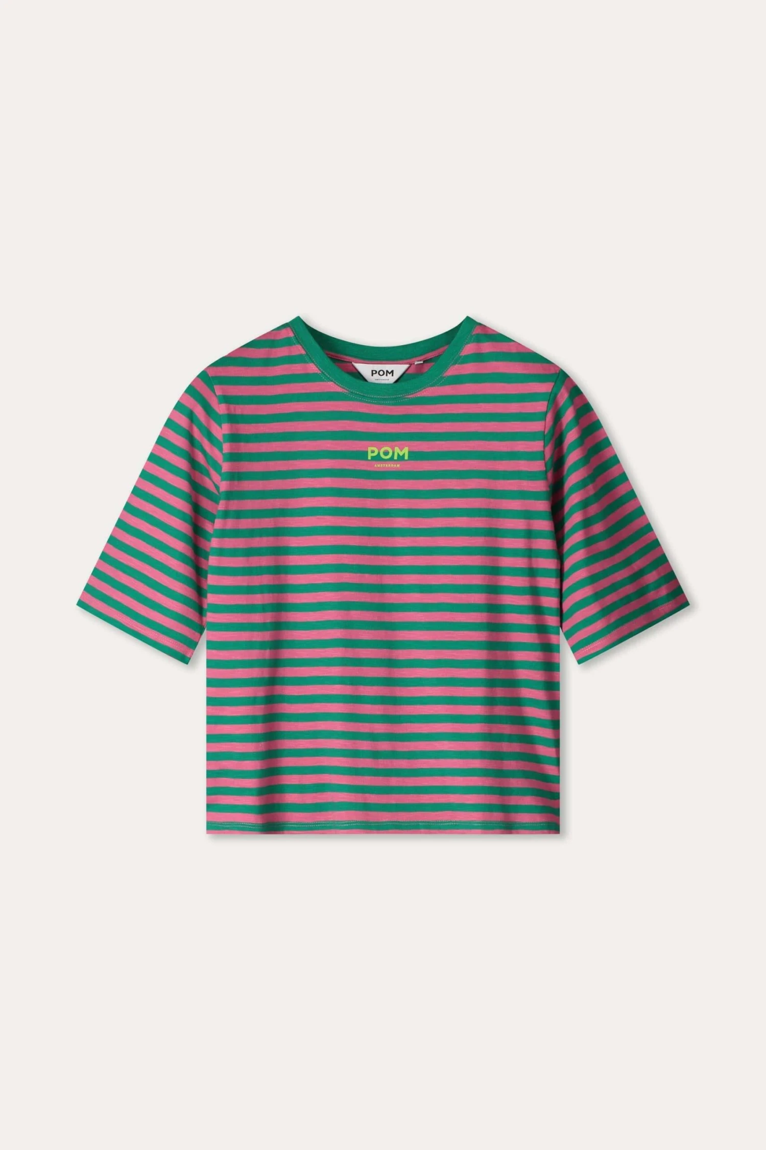 TSHIRT - Striped Pink Green 4 TSHIRT - Striped Pink Green - Image 2