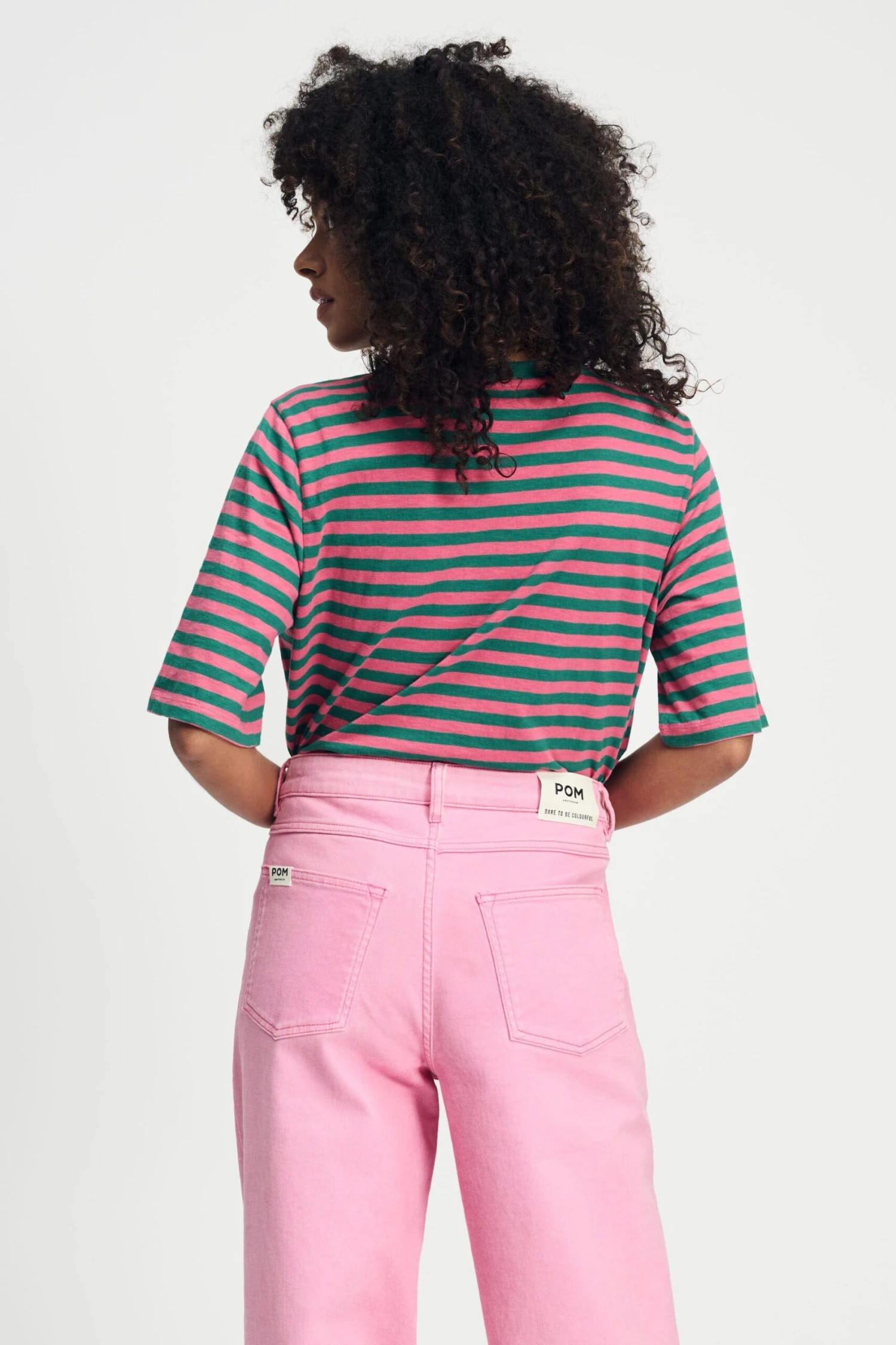 TSHIRT - Striped Pink Green 6 TSHIRT - Striped Pink Green - Image 4